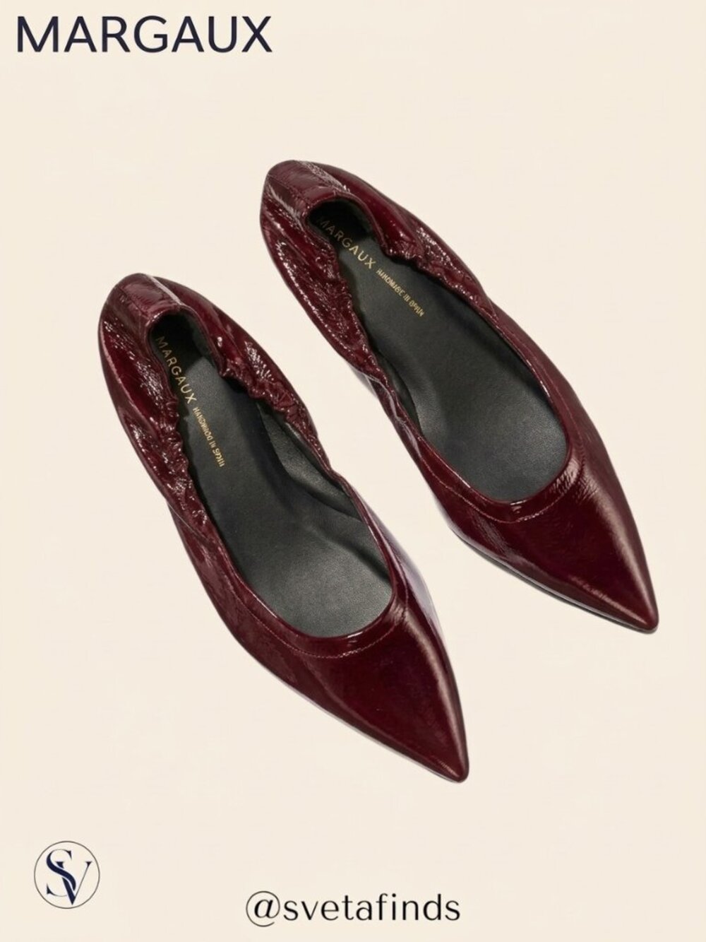 BNIB Margaux The Roma 40 Merlot Crinkle Patent Heels EU 38.5 W / US 8.5 W
